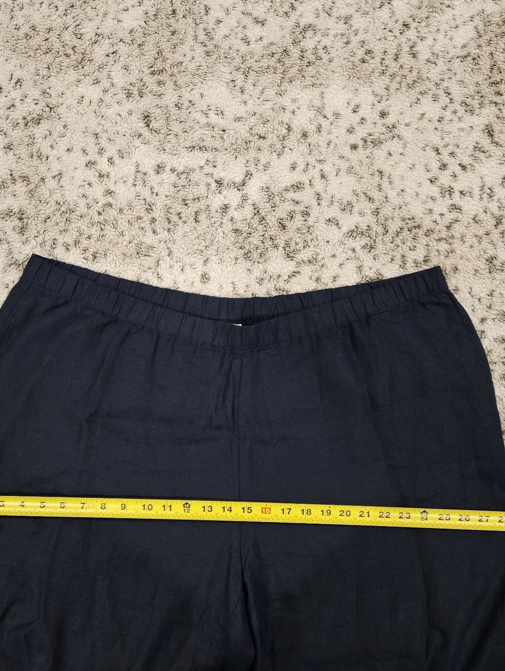 J. Jill Love Linen Dark Blue SZ 3X Pull On Capris W/Pockets 100% Linen - Picture 5 of 10